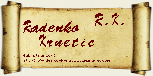 Radenko Krnetić vizit kartica